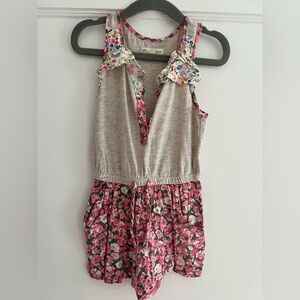 Tucker + Tate Pink and Gray Floral Romper